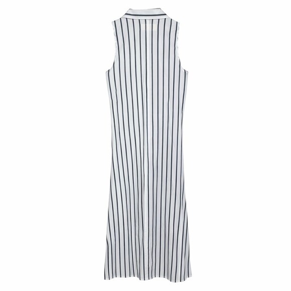 Labo.Art Felice Striped Cotton Sleeveless Polo Maxi Dress NWT White Gray small 1 - Picture 4 of 9